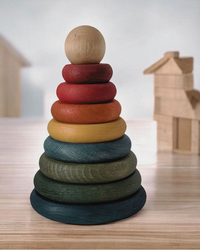 Wooden Story – Runde Pyramide | Bunt