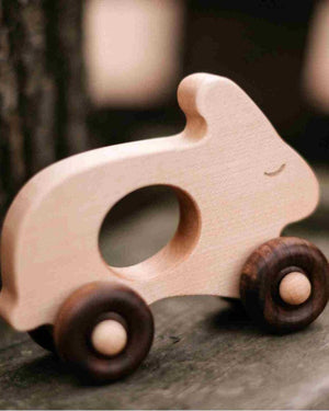 Wooden Story – Spielzeug auf Rädern Hase | Natur
